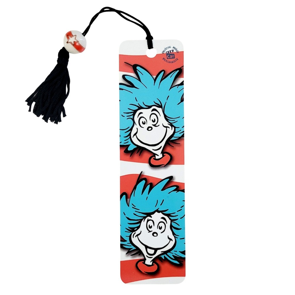 Vintage Y2K Thing 1 & Thing 2 Bookmark Dr Seuss Cat Hat 2003 Antioch CEBM-24376